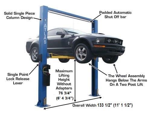Atlas 9OHSC-SS 9,000 lb. Capacity Overhead 2-Post Lift – Race