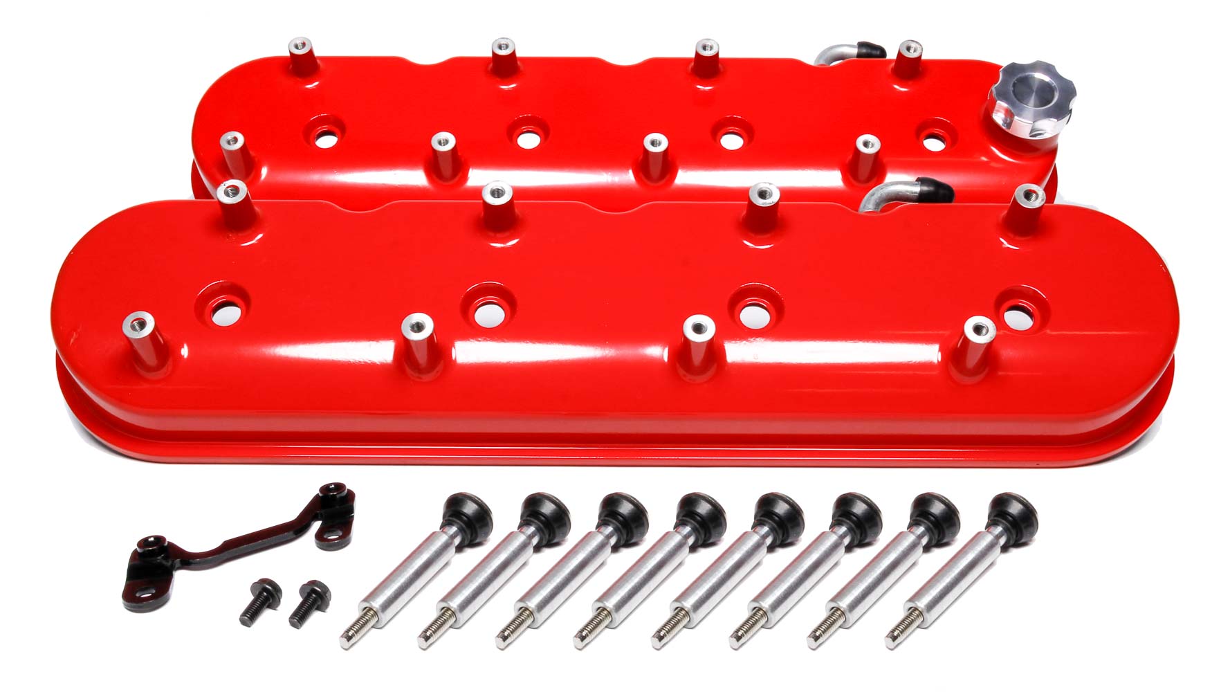 HOLLEY Valve Cover, Tall, Baffled, Coil Mounting Bosses, Aluminum, Red