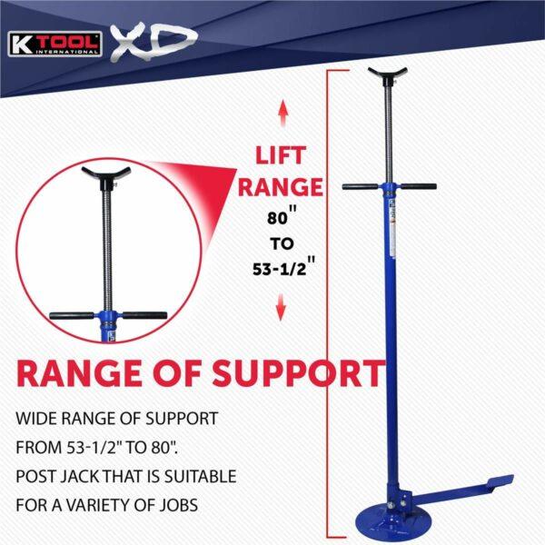 KTool 1,500 lb. (3/4 ton) Under Lift Jack Stand with Pedal